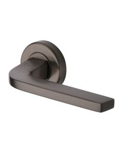Matt Bronze Bellagio Door Handle on Round Rose
