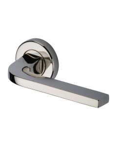 Polished Nickel Finish Bellagio Door Handle on Round Rose