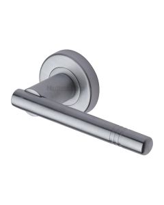 Satin Chrome Alicia Door Handle on Round Rose