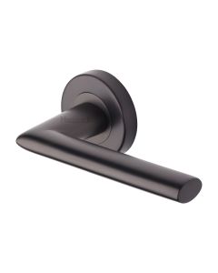 Matt Bronze Admiralty Door Handle on Round Rose