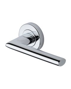Polished Chrome Admiralty Door Handle on Round Rose