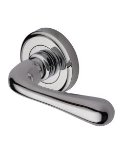 Polished Chrome Charlbury Door Handle on Round Rose