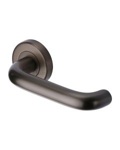Matt Bronze Harmony Door Handle on Round Rose