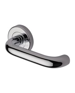 Polished Chrome Harmony Door Handle on Round Rose