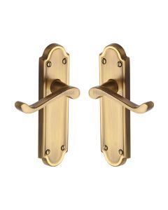 Heritage Brass Antique Brass Meridian Door Handle on Plate - Lever Latch
