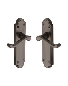 Heritage Brass Matt Bronze Meridian Door Handle on Plate - Lever Latch