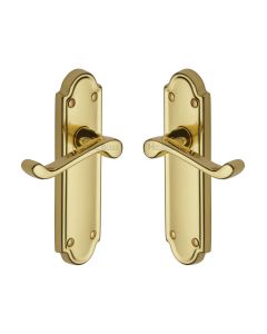 Heritage Brass Polished Brass Meridian Door Handle on Plate - Lever Latch