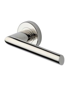 Polished Nickel Finish Mercury Door Handle on Round Rose
