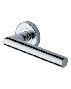 Polished Chrome Athena Door Handle on Round Rose