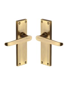 Heritage Brass Antique Brass Victoria Door Handle on Plate - Lever Latch