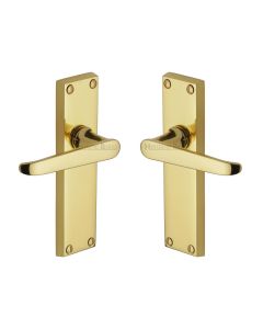 Heritage Brass Polished Brass Victoria Door Handle on Plate - Lever Latch