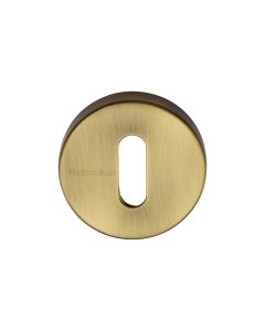 Antique Brass Standard Key Escutcheon Round - V4007