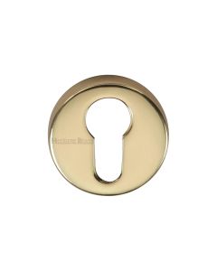 Polished Brass Euro Profile Cylinder Escutcheon Round - V4008