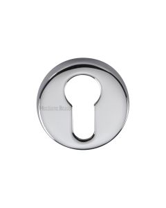 Polished Chrome Euro Profile Cylinder Escutcheon Round - V4008