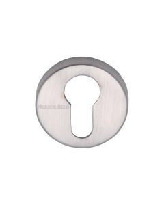 Satin Chrome Euro Profile Cylinder Escutcheon Round - V4008