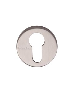Satin Nickel Euro Profile Cylinder Escutcheon Round - V4008