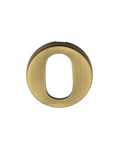 Antique Brass Oval Profile Cylinder Escutcheon Round - V4009