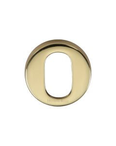 Polished Brass Oval Profile Cylinder Escutcheon Round - V4009