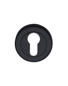 Matt Black Euro Profile Cylinder Escutcheon Round - V4020
