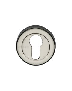 Polished Nickel Finish Euro Profile Cylinder Escutcheon Round - V4020