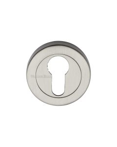 Satin Nickel Euro Profile Cylinder Escutcheon Round - V4020