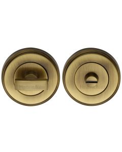 Antique Brass Round Bathroom Turn & Release - V4040
