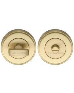 Satin Brass Round Bathroom Turn & Release - V4040