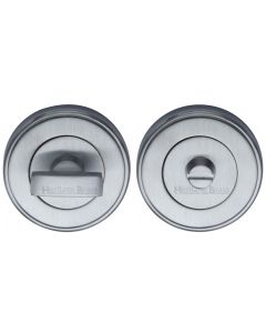 Satin Chrome Round Bathroom Turn & Release - V4040