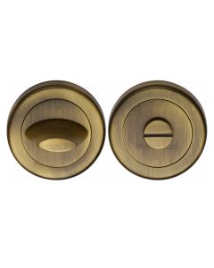 Antique Brass Round Bathroom Turn & Release - V4043