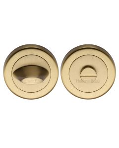 Satin Brass Round Bathroom Turn & Release - V4043