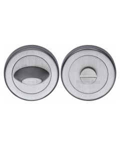 Satin Chrome Round Bathroom Turn & Release - V4043