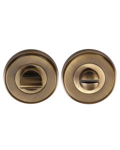 Antique Brass Round Bathroom Turn & Release - V4045