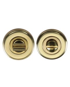 Polished Brass Round Bathroom Turn & Release - V4045