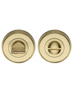 Satin Brass Round Bathroom Turn & Release - V4045