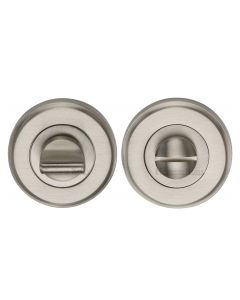 Satin Nickel Round Bathroom Turn & Release - V4045