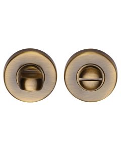 Antique Brass Round Bathroom Turn & Release - V4049