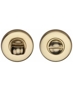 Polished Brass Round Bathroom Turn & Release - V4049