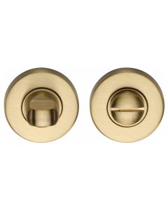 Satin Brass Round Bathroom Turn & Release - V4049