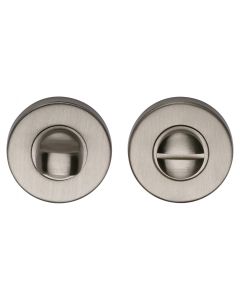 Satin Nickel Round Bathroom Turn & Release - V4049