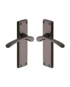 Heritage Brass Matt Bronze Sophia Door Handle on Plate - Lever Latch
