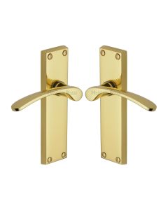 Heritage Brass Polished Brass Sophia Door Handle on Plate - Lever Latch