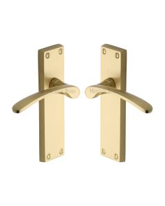 Heritage Brass Satin Brass Sophia Door Handle on Plate - Lever Latch