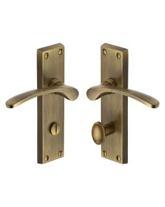 Heritage Brass Antique Brass Sophia Door Handle on Plate - Bathroom Set