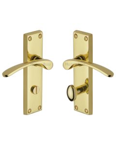 Heritage Brass Polished Brass Sophia Door Handle on Plate - Bathroom Set