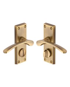 Heritage Brass Antique Brass Sophia Short Door Handle on Plate - Bathroom Set