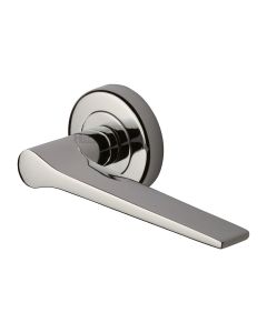 Polished Nickel Finish Gio Door Handle on Round Rose