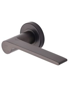 Matt Bronze Julia Door Handle on Round Rose
