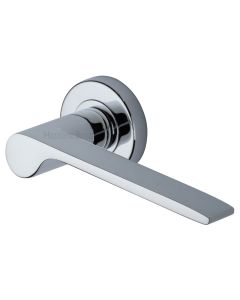 Polished Chrome Julia Door Handle on Round Rose