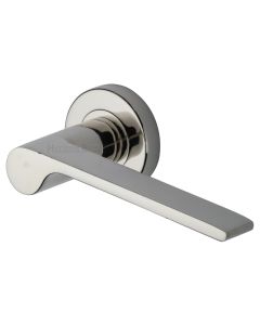 Polished Nickel Finish Julia Door Handle on Round Rose