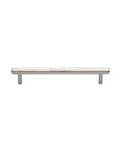 Heritage Brass Polished Nickel Finish Hexagon Profile Cabinet Pull Handle 160mm